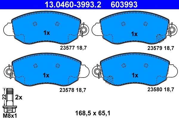 ATE 13.0460-3993.2 - Brake Pad Set, disc brake autospares.lv