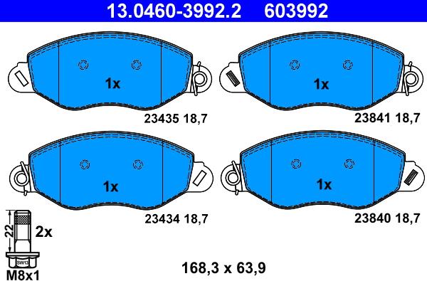 ATE 13.0460-3992.2 - Brake Pad Set, disc brake autospares.lv