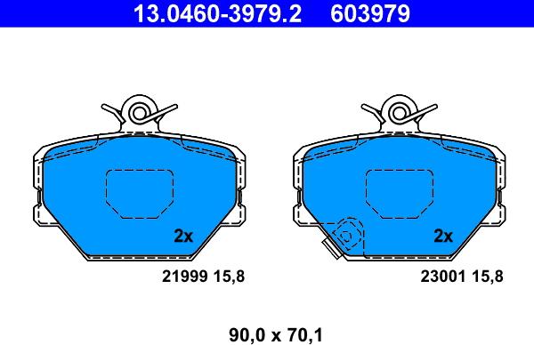 ATE 13.0460-3979.2 - Brake Pad Set, disc brake autospares.lv