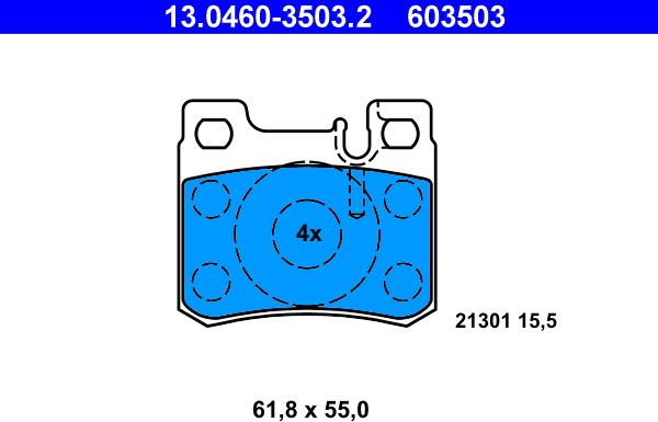 ATE 13.0460-3503.2 - Brake Pad Set, disc brake autospares.lv