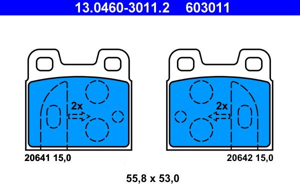 ATE 13.0460-3011.2 - Brake Pad Set, disc brake autospares.lv