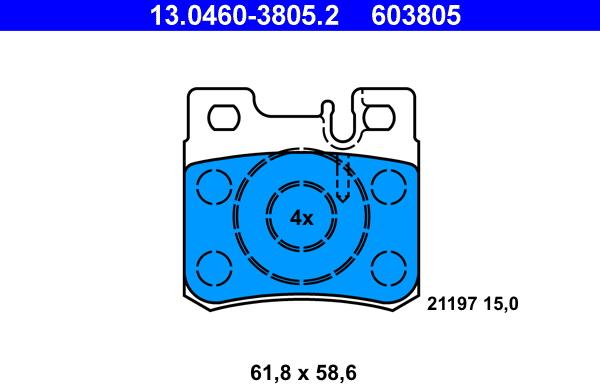 ATE 13.0460-3805.2 - Brake Pad Set, disc brake autospares.lv