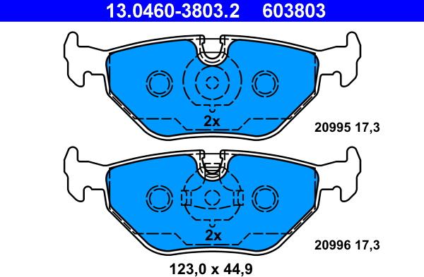 ATE 13.0460-3803.2 - Brake Pad Set, disc brake autospares.lv