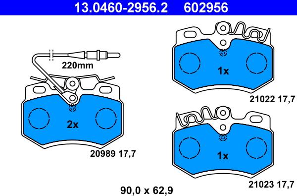 ATE 13.0460-2956.2 - Brake Pad Set, disc brake autospares.lv