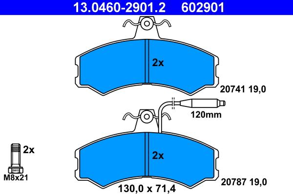 ATE 13.0460-2901.2 - Brake Pad Set, disc brake autospares.lv