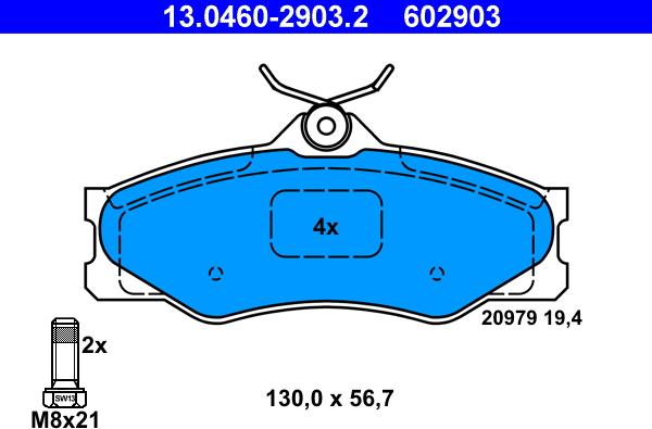 ATE 13.0460-2903.2 - Brake Pad Set, disc brake autospares.lv