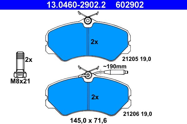 ATE 13.0460-2902.2 - Brake Pad Set, disc brake autospares.lv