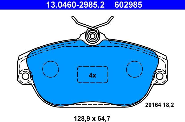 ATE 13.0460-2985.2 - Brake Pad Set, disc brake autospares.lv
