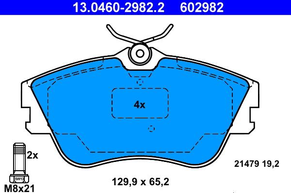 ATE 13.0460-2982.2 - Brake Pad Set, disc brake autospares.lv