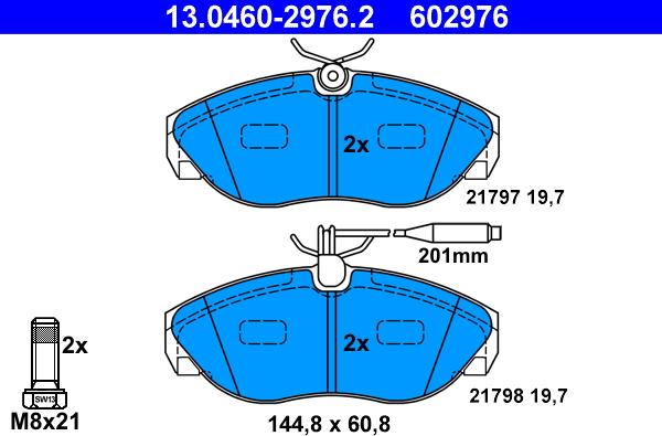 ATE 13.0460-2976.2 - Brake Pad Set, disc brake autospares.lv