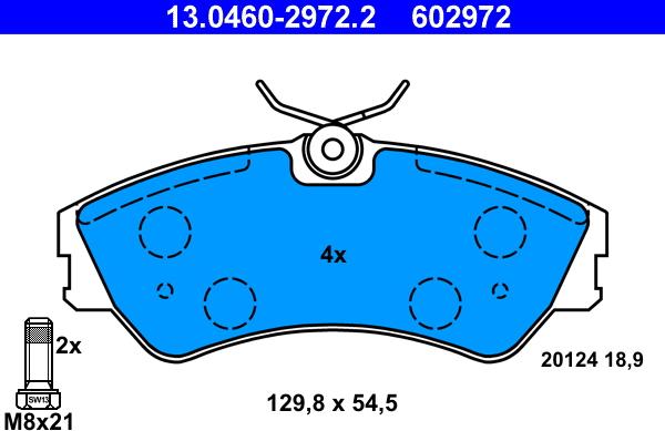 ATE 13.0460-2972.2 - Brake Pad Set, disc brake autospares.lv