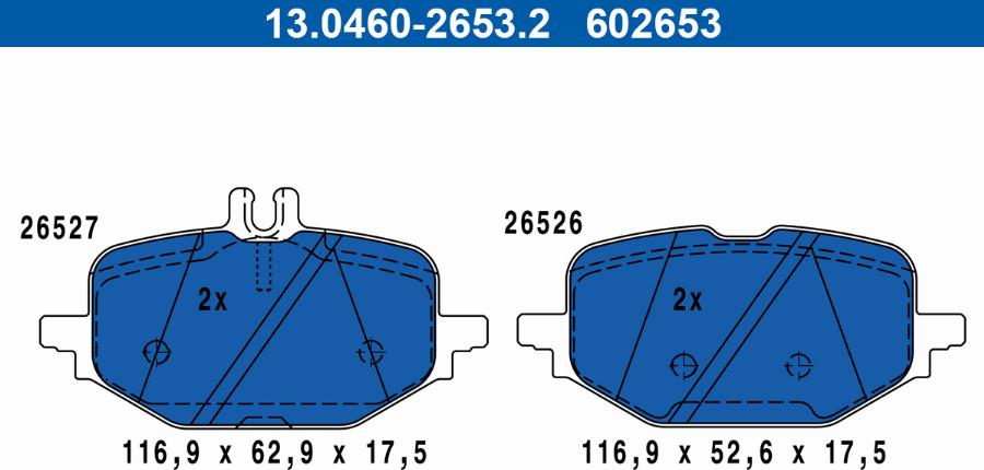 ATE 13.0460-2653.2 - Brake Pad Set, disc brake autospares.lv