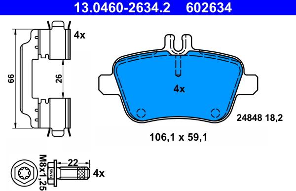 ATE 13.0460-2634.2 - Brake Pad Set, disc brake autospares.lv