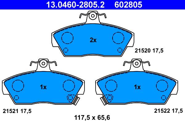 ATE 13.0460-2805.2 - Brake Pad Set, disc brake autospares.lv