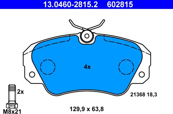 ATE 13.0460-2815.2 - Brake Pad Set, disc brake autospares.lv