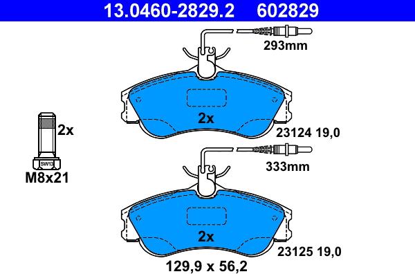 ATE 13.0460-2829.2 - Brake Pad Set, disc brake autospares.lv