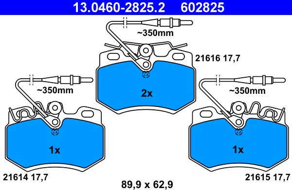 ATE 13.0460-2825.2 - Brake Pad Set, disc brake autospares.lv