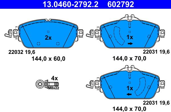 ATE 13.0460-2792.2 - Brake Pad Set, disc brake autospares.lv