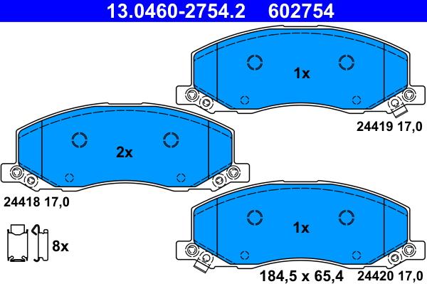 ATE 13.0460-2754.2 - Brake Pad Set, disc brake autospares.lv