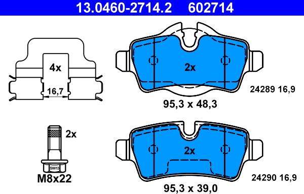 ATE 13.0460-2714.2 - Brake Pad Set, disc brake autospares.lv