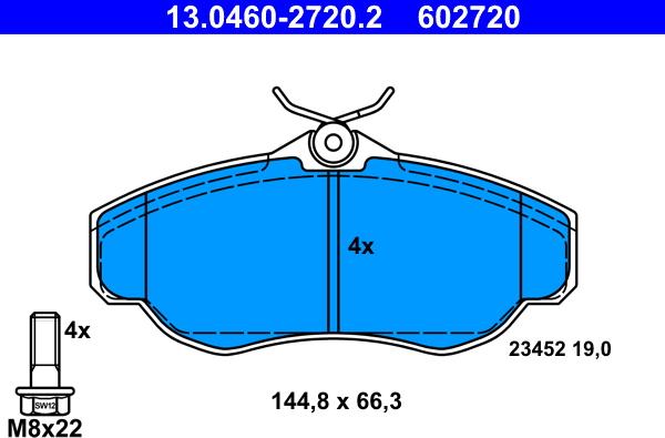 ATE 13.0460-2720.2 - Brake Pad Set, disc brake autospares.lv