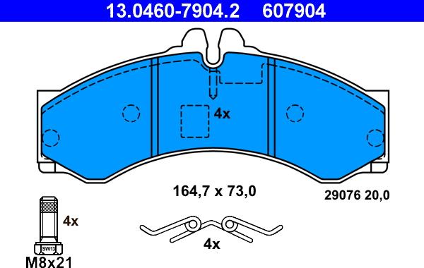 ATE 13.0460-7904.2 - Brake Pad Set, disc brake autospares.lv