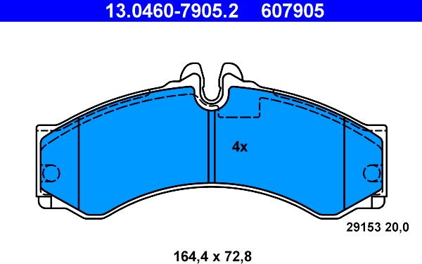 ATE 13.0460-7905.2 - Brake Pad Set, disc brake autospares.lv