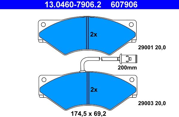 ATE 13.0460-7906.2 - Brake Pad Set, disc brake autospares.lv