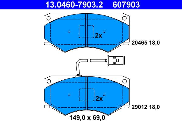 ATE 13.0460-7903.2 - Brake Pad Set, disc brake autospares.lv