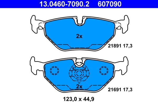 ATE 13.0460-7090.2 - Brake Pad Set, disc brake autospares.lv