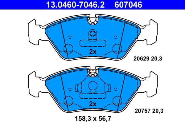 ATE 13.0460-7046.2 - Brake Pad Set, disc brake autospares.lv