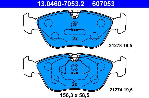 ATE 13.0460-7053.2 - Brake Pad Set, disc brake autospares.lv