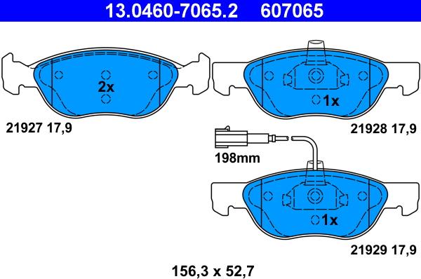 ATE 13.0460-7065.2 - Brake Pad Set, disc brake autospares.lv