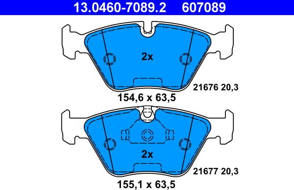 ATE 13.0460-7089.2 - Brake Pad Set, disc brake autospares.lv