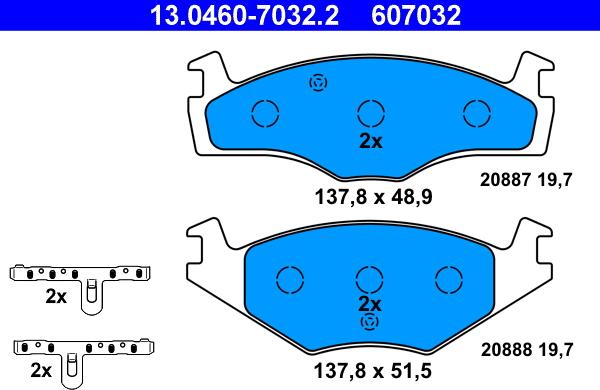 ATE 13.0460-7032.2 - Brake Pad Set, disc brake autospares.lv