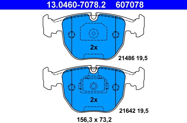 ATE 13.0460-7078.2 - Brake Pad Set, disc brake autospares.lv