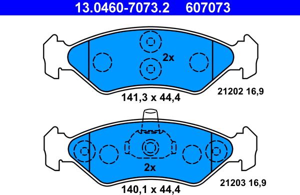 ATE 13.0460-7073.2 - Brake Pad Set, disc brake autospares.lv
