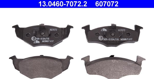 ATE 13.0460-7072.2 - Brake Pad Set, disc brake autospares.lv