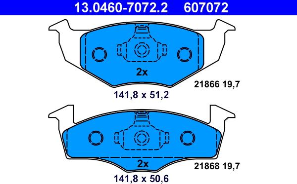 ATE 13.0460-7072.2 - Brake Pad Set, disc brake autospares.lv