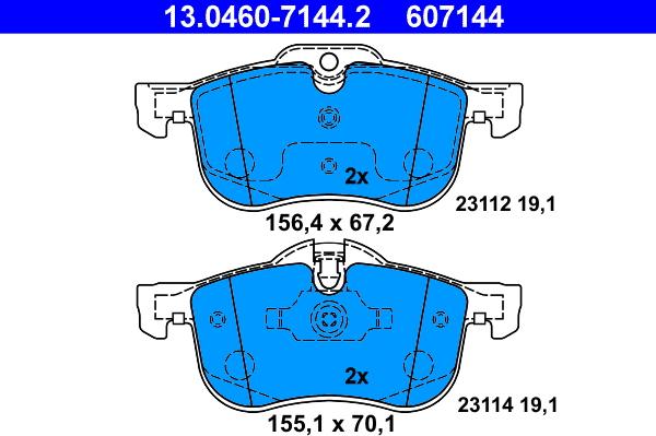 ATE 13.0460-7144.2 - Brake Pad Set, disc brake autospares.lv