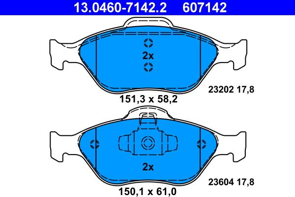ATE 13.0460-7142.2 - Brake Pad Set, disc brake autospares.lv