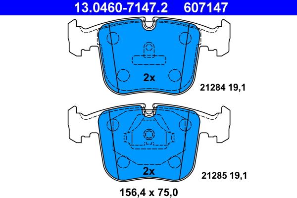 ATE 13.0460-7147.2 - Brake Pad Set, disc brake autospares.lv