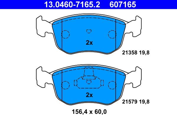 ATE 13.0460-7165.2 - Brake Pad Set, disc brake autospares.lv