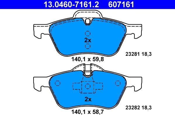 ATE 13.0460-7161.2 - Brake Pad Set, disc brake autospares.lv