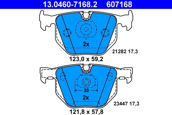 ATE 13.0460-7168.2 - Brake Pad Set, disc brake autospares.lv