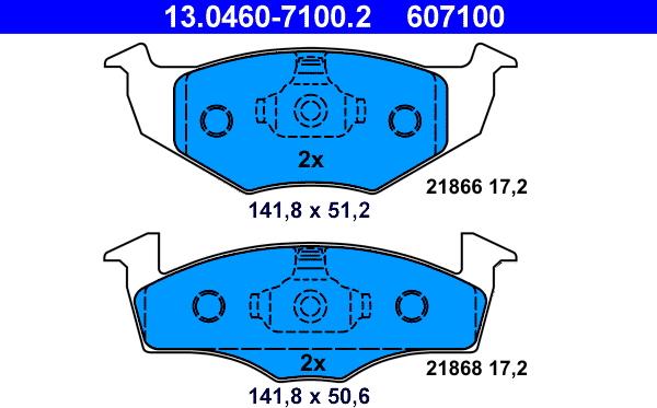 ATE 13.0460-7100.2 - Brake Pad Set, disc brake autospares.lv
