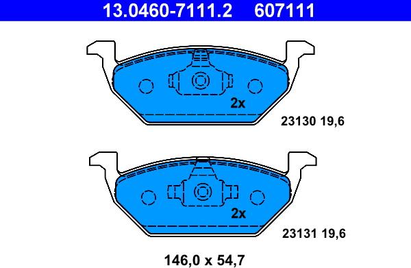 ATE 13.0460-7111.2 - Brake Pad Set, disc brake autospares.lv