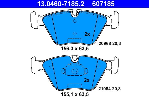 ATE 13.0460-7185.2 - Brake Pad Set, disc brake autospares.lv