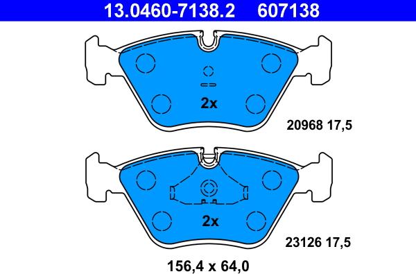 ATE 13.0460-7138.2 - Brake Pad Set, disc brake autospares.lv