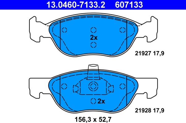 ATE 13.0460-7133.2 - Brake Pad Set, disc brake autospares.lv